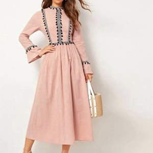 Bell Sleeve Pom Pom dress